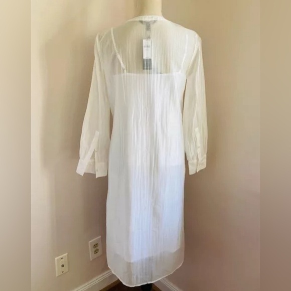NWT! Banana Republic White Pleated Organza Midi Dress - Size Small 🐙 - Picture 6 of 7